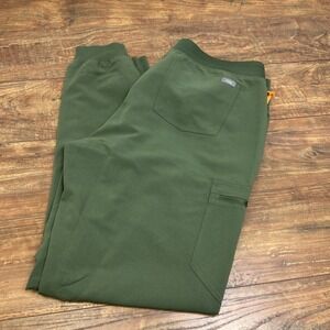 Figs Scrub Technical Collection‎ XLT Moss Green Zamora Jogger Pants Women #4949